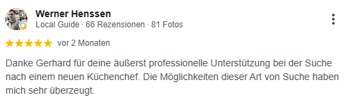 Werner Henssen – „professionelle Unterstützung bei der Suche nach einem Küchenchef“